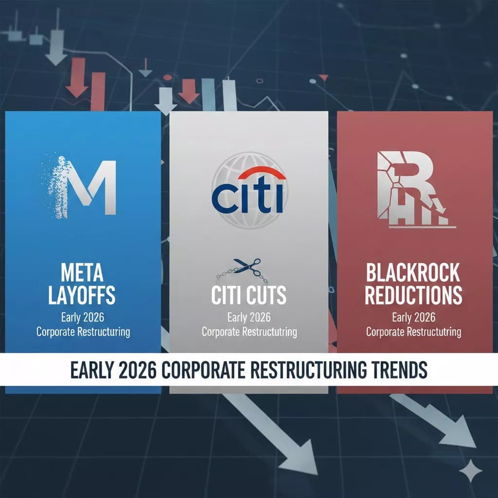 Meta Layoffs, Citi Cuts, BlackRock Reductions: Early 2026 Corporate Restructuring Trends