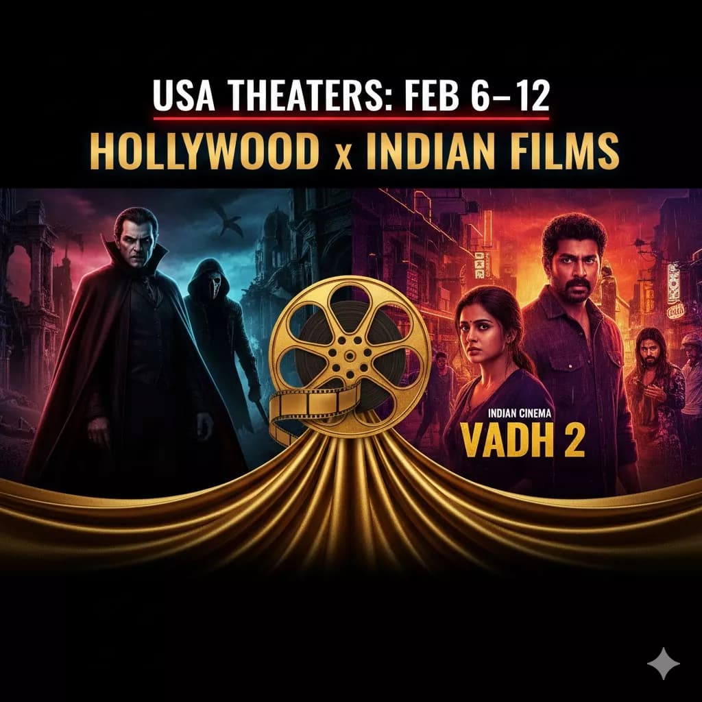 New Movies in USA Theaters Feb 6–12, 2026: Hollywood + Indian Films
