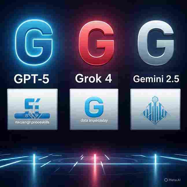 GPT-5 vs Grok 4 vs Gemini 2.5 keep those logos and banner image