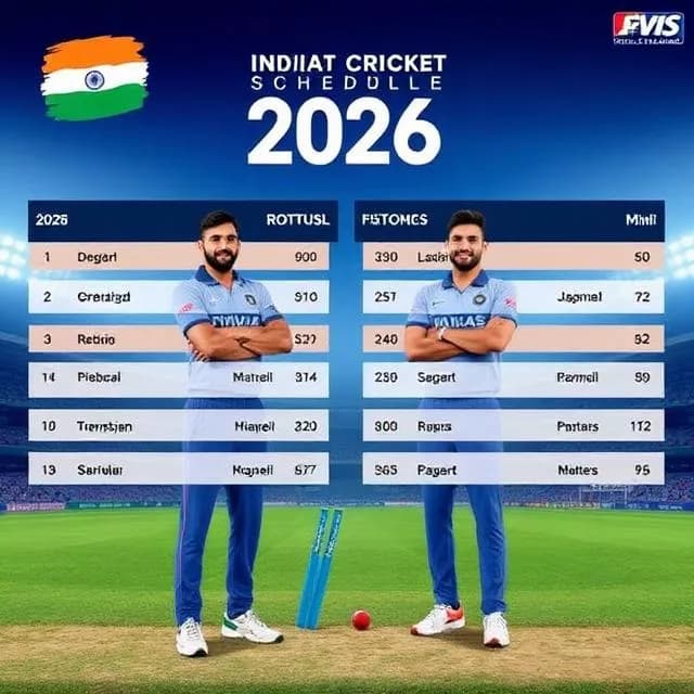 India Cricket Schedule 2026: Complete Fixtures for Men's Team