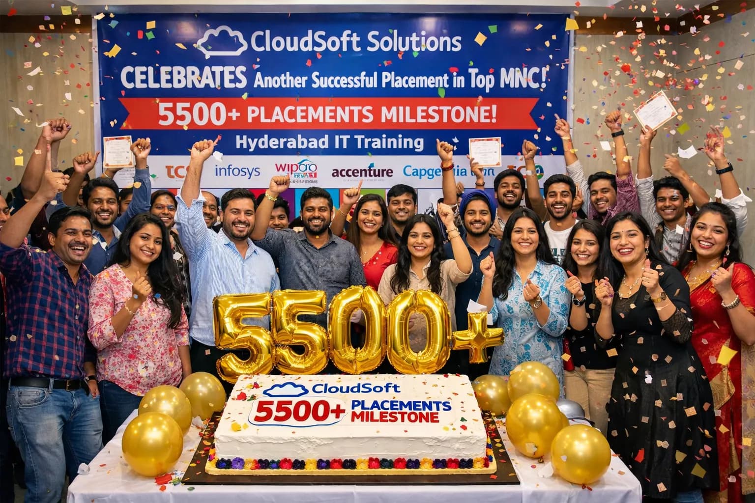 CloudSoft Solutions Achieves 5500+ Placements in Top MNCs | Hyderabad