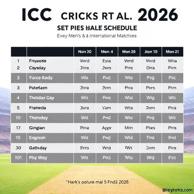 ICC Cricket Schedule 2026: Complete Fixtures for Men's