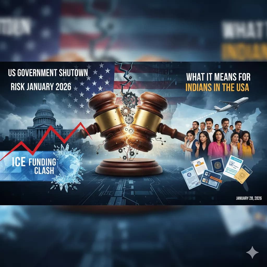 US Government Shutdown Risk January 2026: ICE Funding Clash & Impact on Indians in the USA