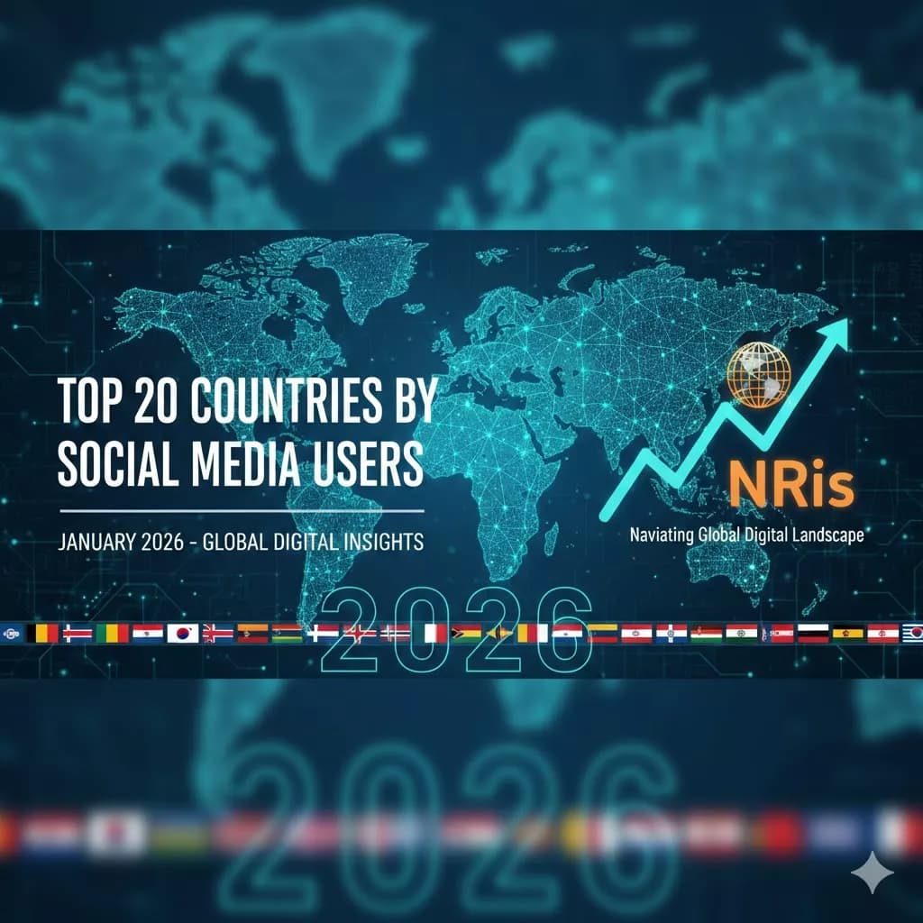 Top 20 Countries by Social Media Users in January 2026 – Global Digital Insights for NRIs