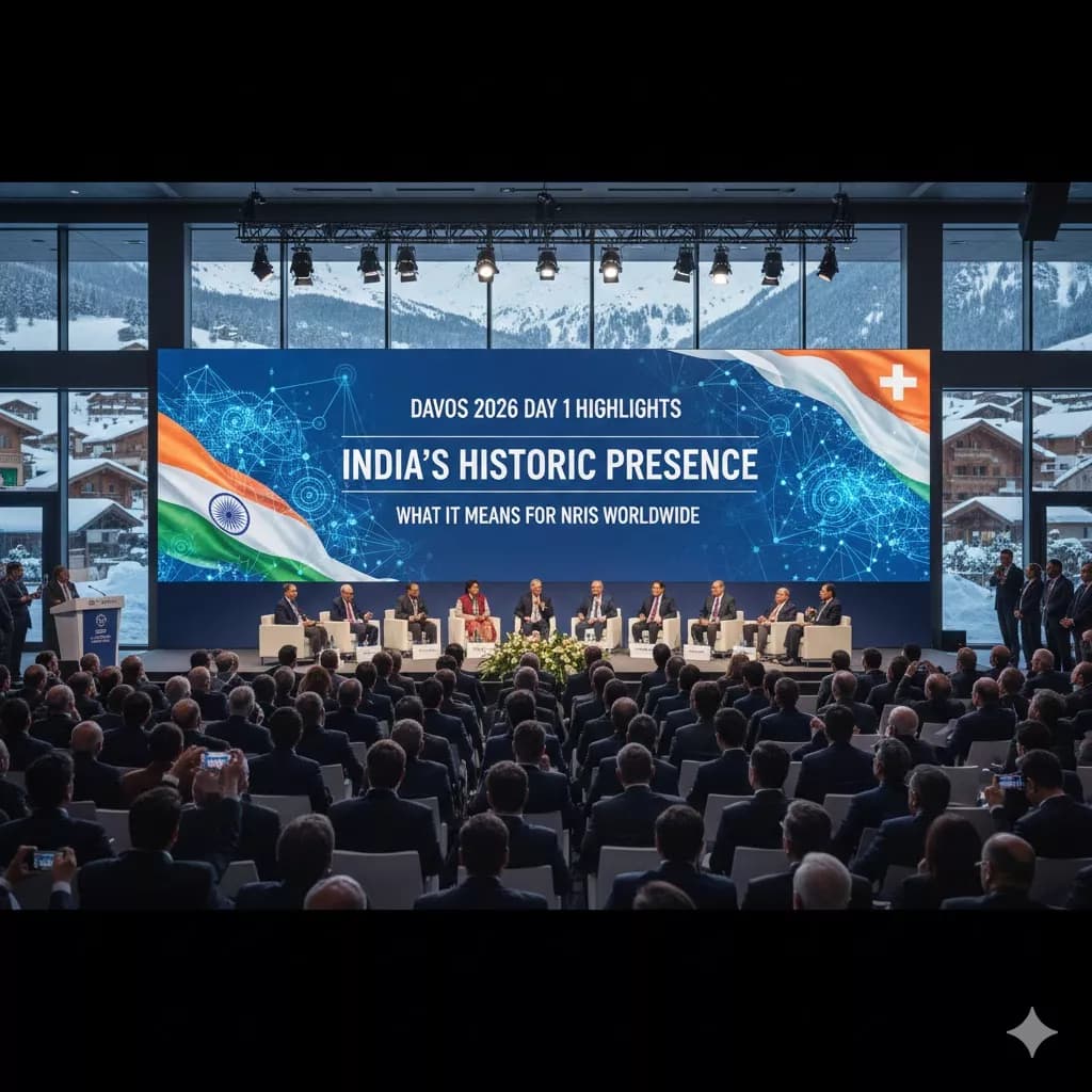 Davos 2026 Day 1 Highlights: India's Historic Presence & What It Means for NRIs Worldwide