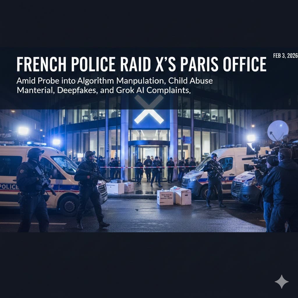 French Police Raid X's Paris Office Amid Probe into Algorithm Manipulation, Child Abuse Material, Deepfakes, and Grok AI Complaints