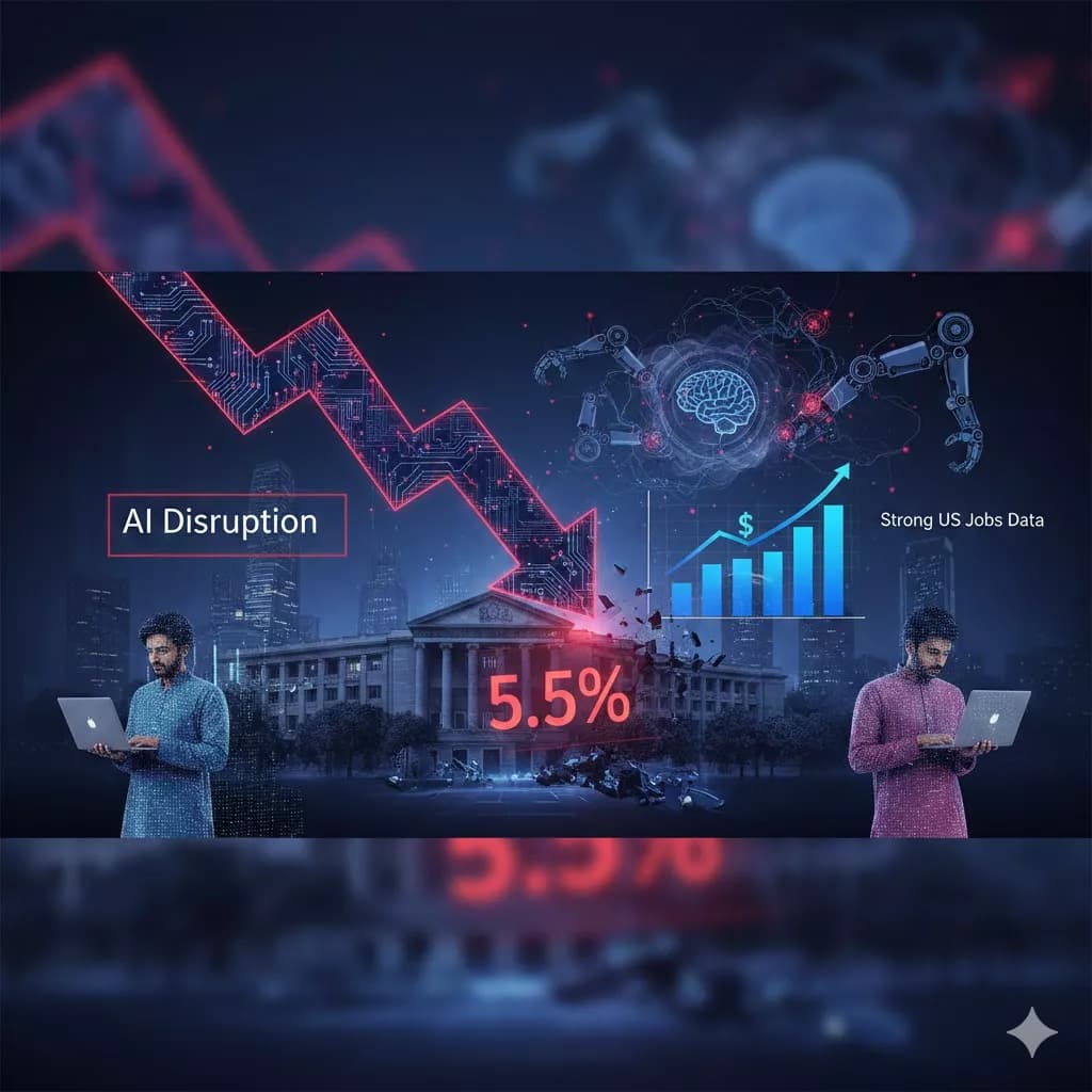 Indian IT Stocks Plunge 5.5% Amid AI Disruption Fears and Strong US Jobs Data: Impact on NRIs in Tech