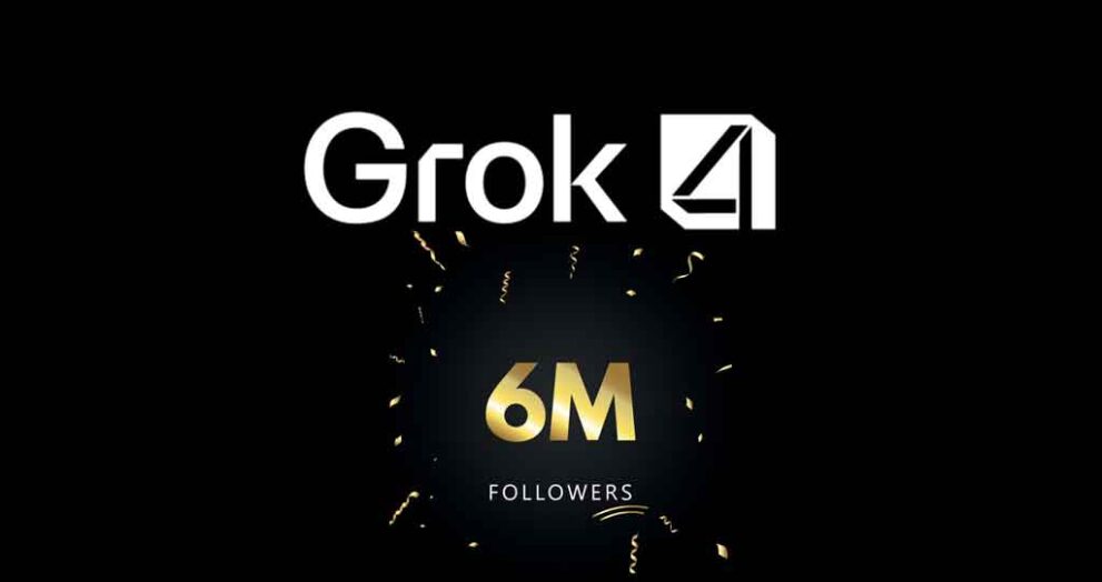 Grok Hits 6 Million Followers, Outpacing AI Rivals on X