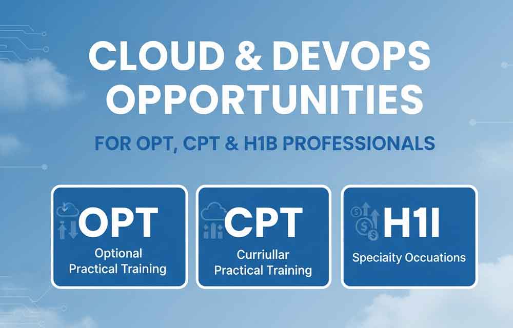 Cloud & DevOps Opportunities for OPT, CPT & H1B Professionals