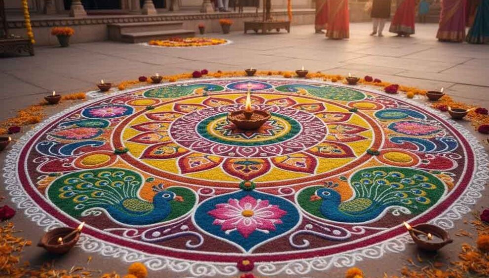 Select 10 Diwali Decoration Ideas Inspired by Traditional Rangoli & Symbols 10 Diwali Decoration Ideas Inspired by Traditional Rangoli & Symbols