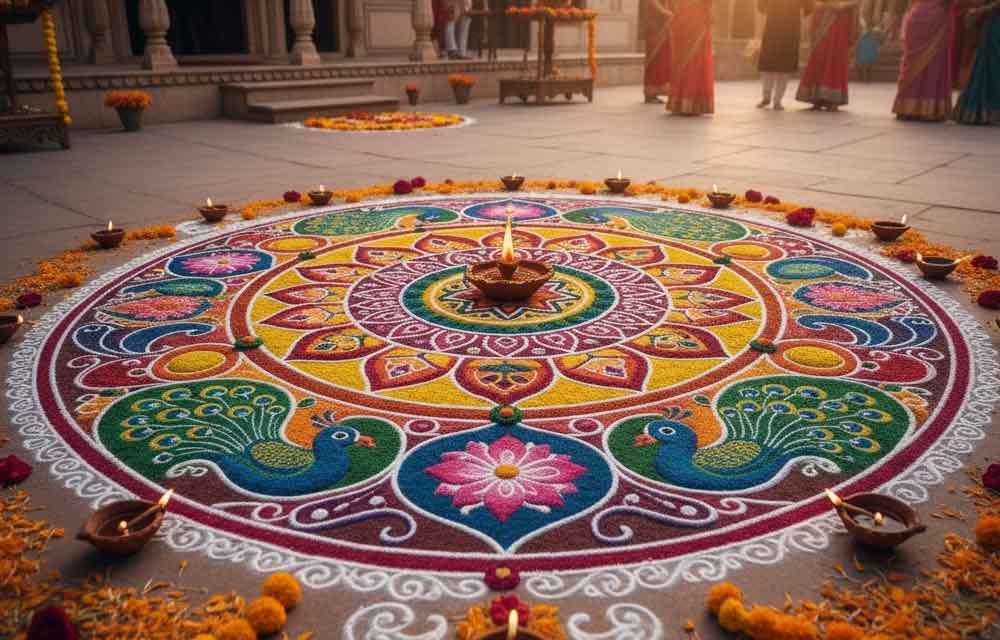 Select 10 Diwali Decoration Ideas Inspired by Traditional Rangoli & Symbols 10 Diwali Decoration Ideas Inspired by Traditional Rangoli & Symbols