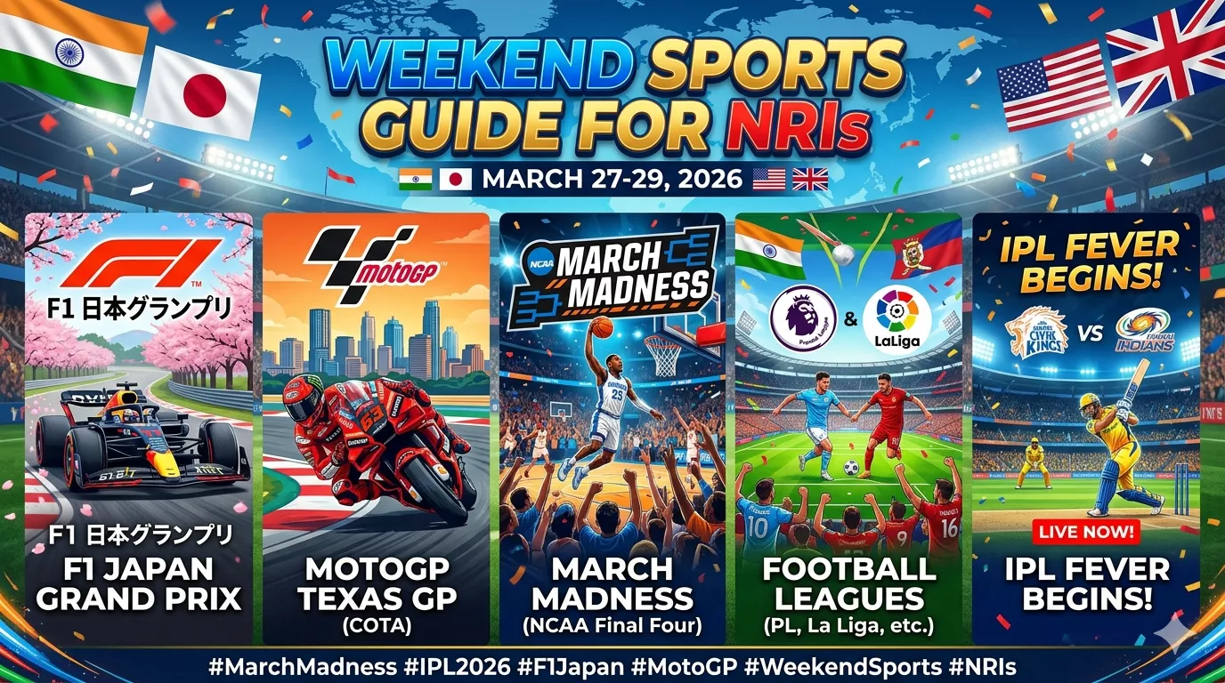 Weekend Sports for NRIs (Mar 27–29, 2026): Top Events