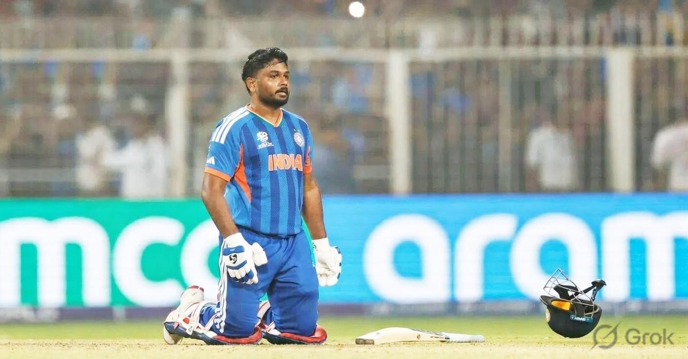 Sanju Samson's Heroic 97 Powers India to Record T20 World Cup Chase, Secures Semi-Final Spot*