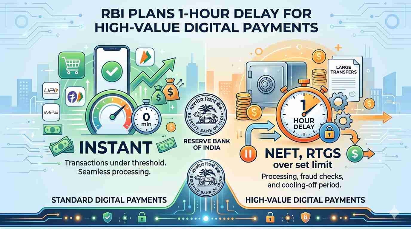 RBI Plans 1-Hour Delay for High-Value Digital Payments