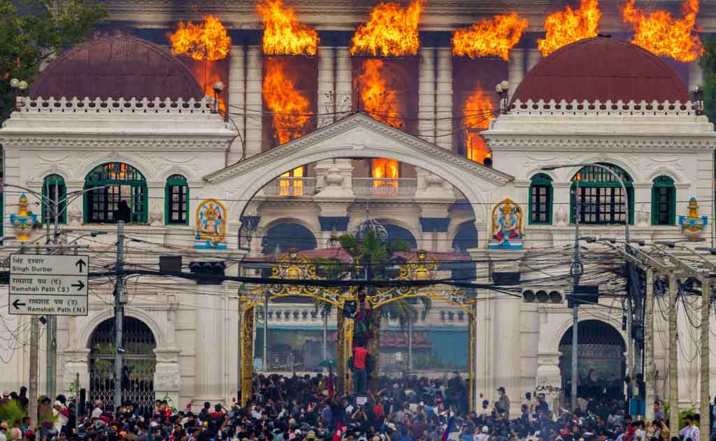 Nepal Parliament On Fire,